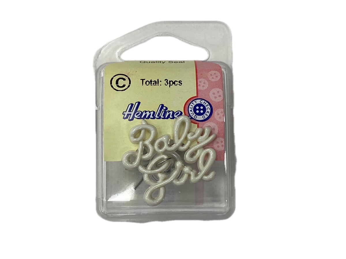 Baby Girl Buttons: 29mm: Pack of 3 - Cheap Fabrics