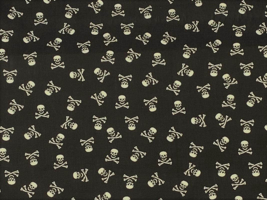 Skull & Crossbones - Halloween Poly/Cotton Print