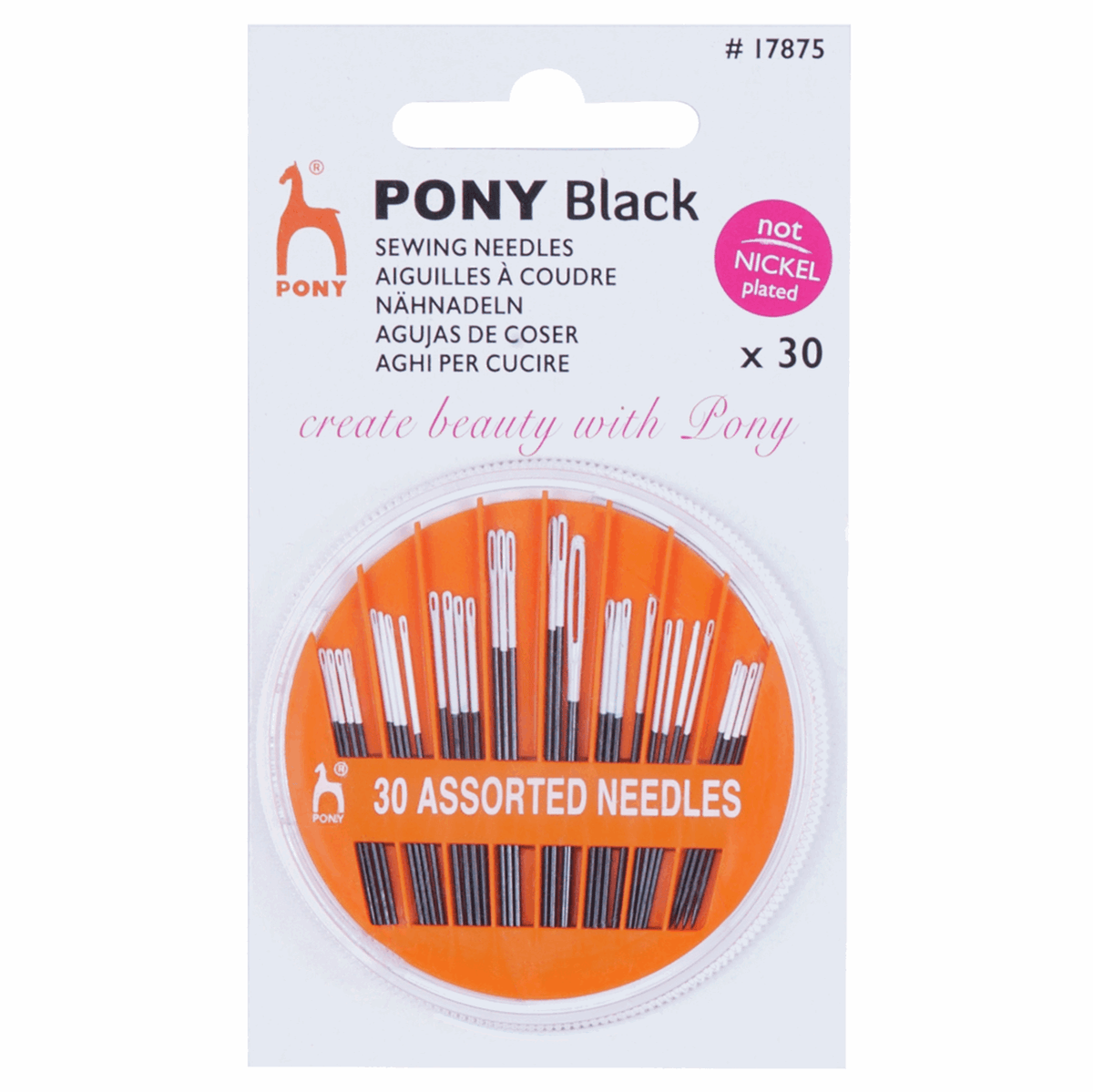 HAND SEWING NEEDLES: Black with White Eye Assorted Sizes &amp; Types (Kinder to the eyes)