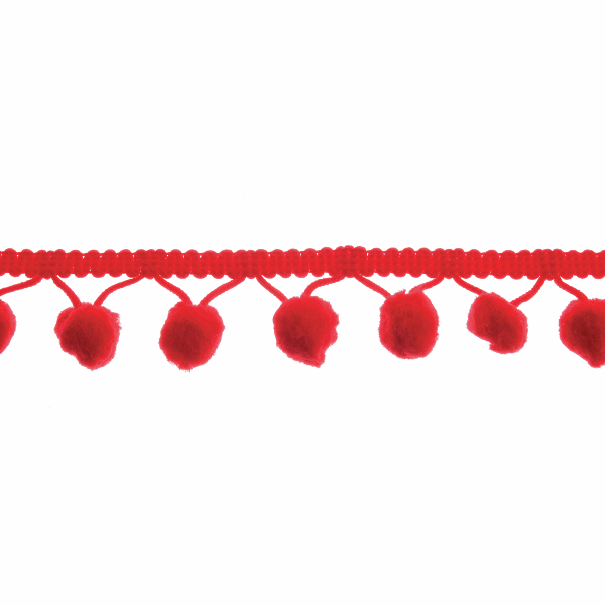Christmas Pom Pom Trim - Red - Cheap Fabrics