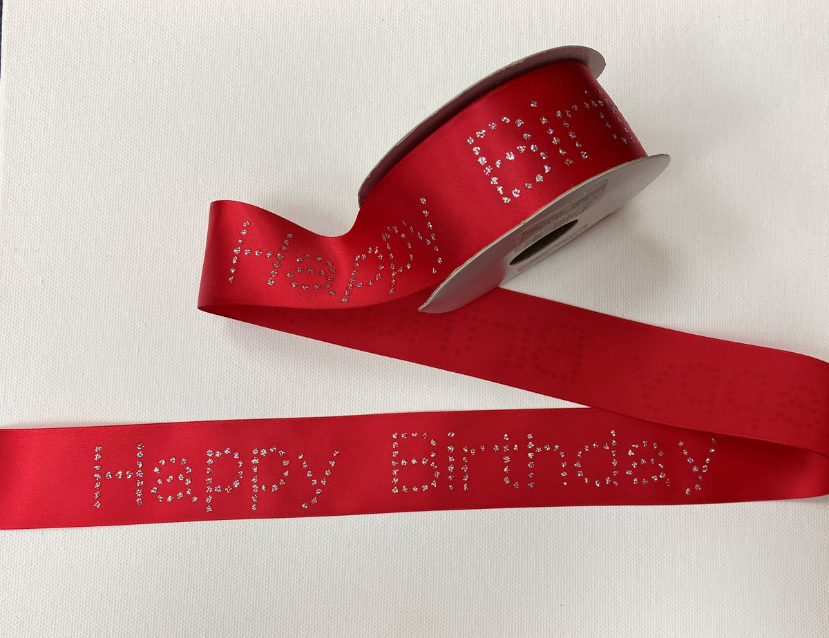 Birthday Ribbon -  Diamante HAPPY BIRTHDAY!