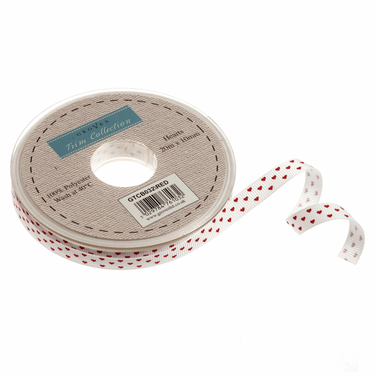 Heart Print Grosgrain Ribbon