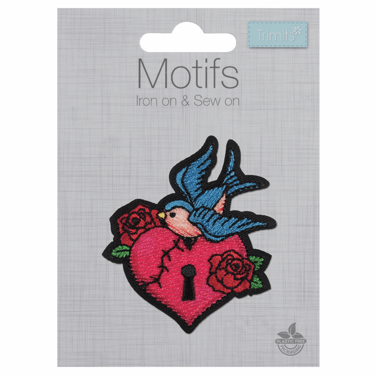Heart Lock Tattoo - Iron - On & Sew-On
