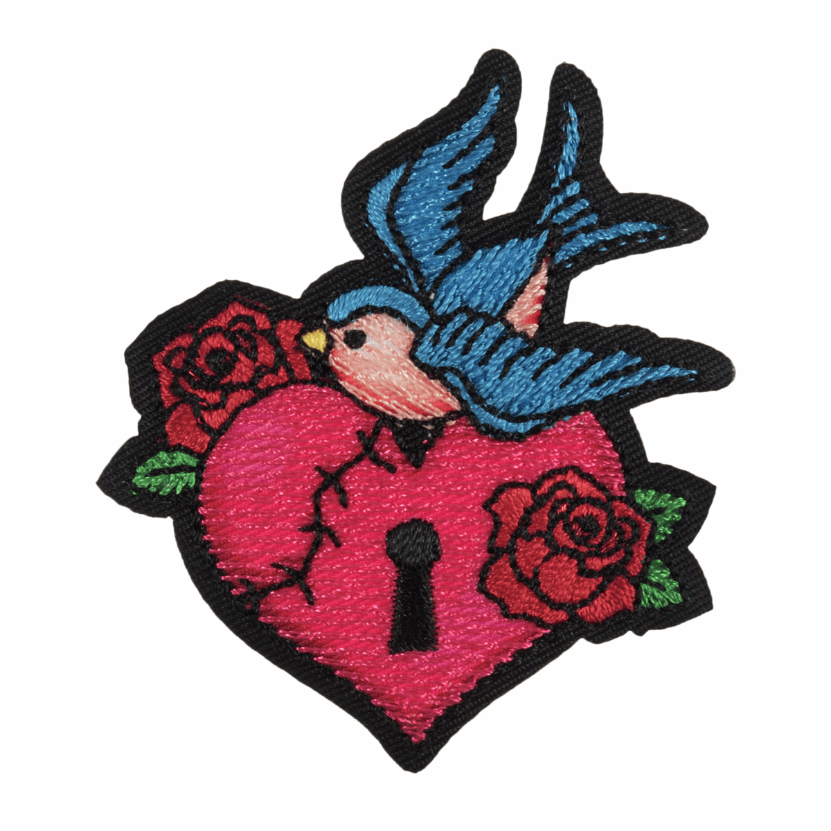 Heart Lock Tattoo - Iron - On & Sew-On