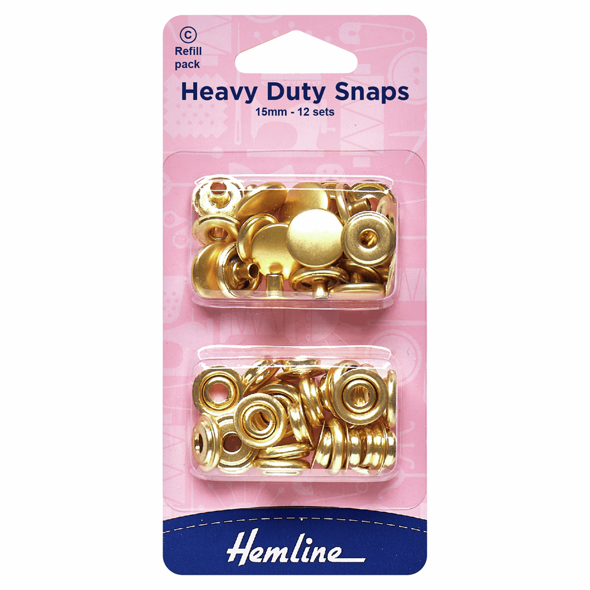 Heavy Duty Snaps: Refill Pack - Gold: 15mm