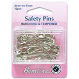 Hemline Assorted Saftey Pins (32pcs)