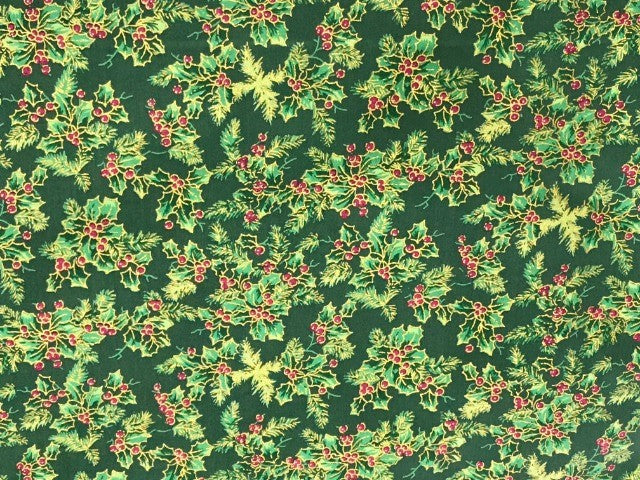Christmas Traditional Holly - Premium Pure Cotton