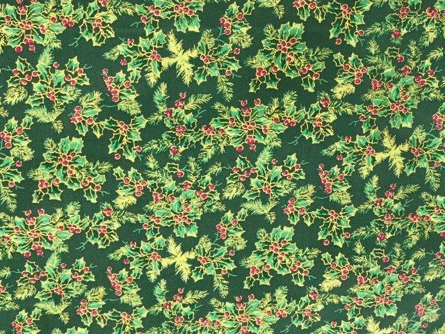 Christmas Traditional Holly - Premium Pure Cotton