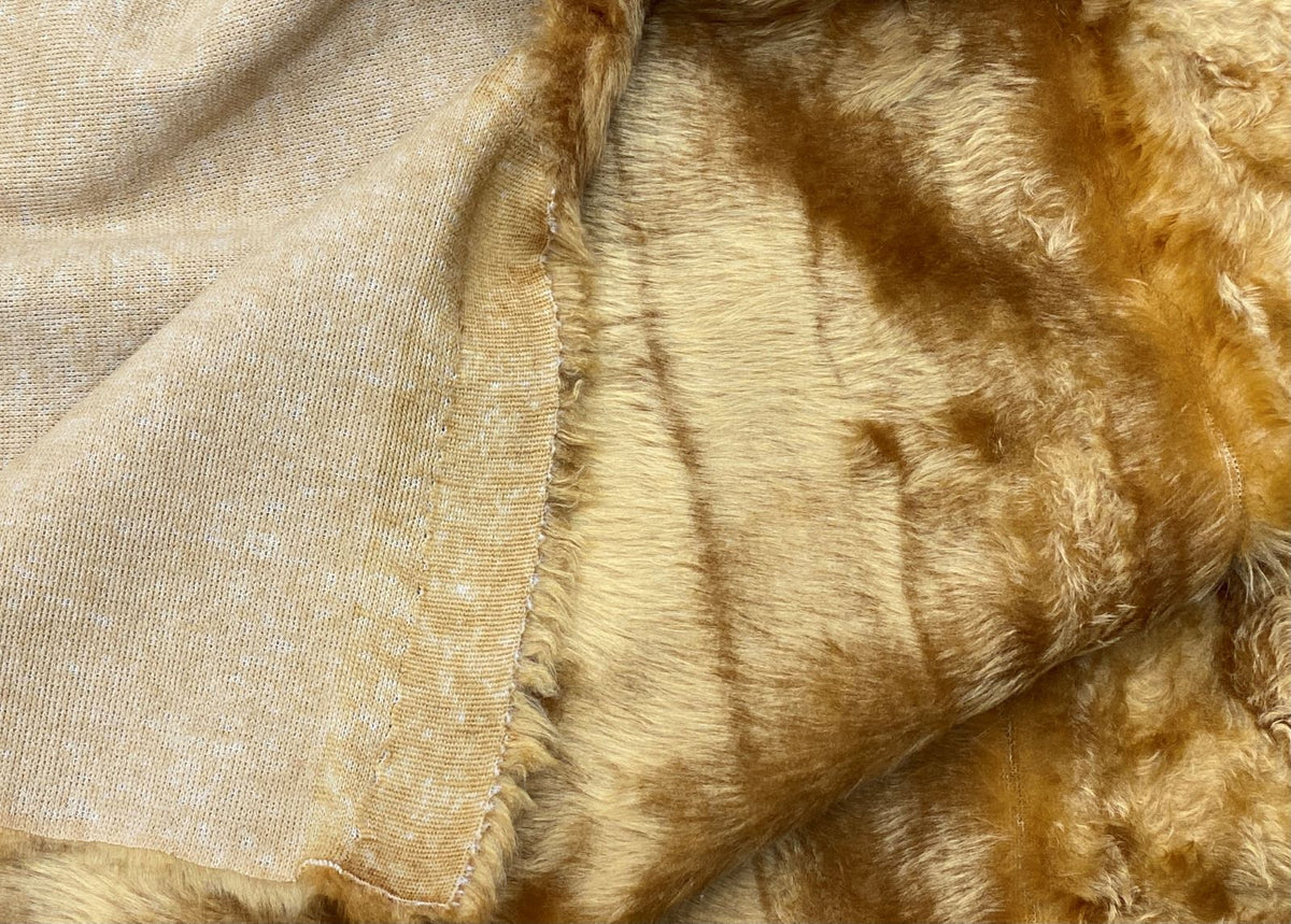 Honey Plain Faux Fur Fabric - 38cms Remnant
