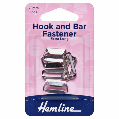 Lingerie Hook and Bar Fastener - Nickel: 20mm
