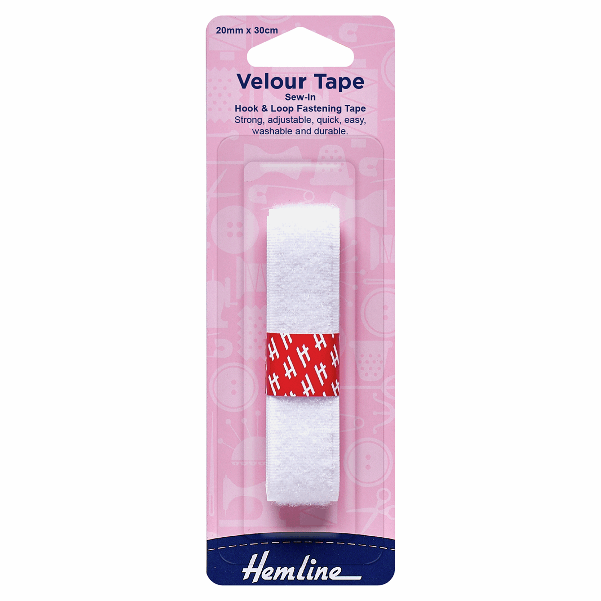 Hook And Loop Velour Sew-On Tape - 30cm Length