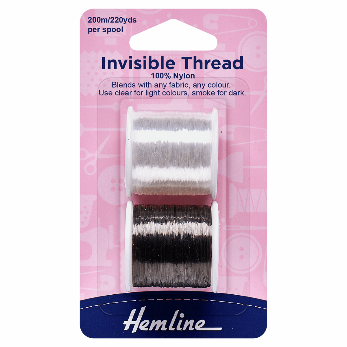 Invisible Thread: 200m Spool Twin Pack - Clear & Smoke