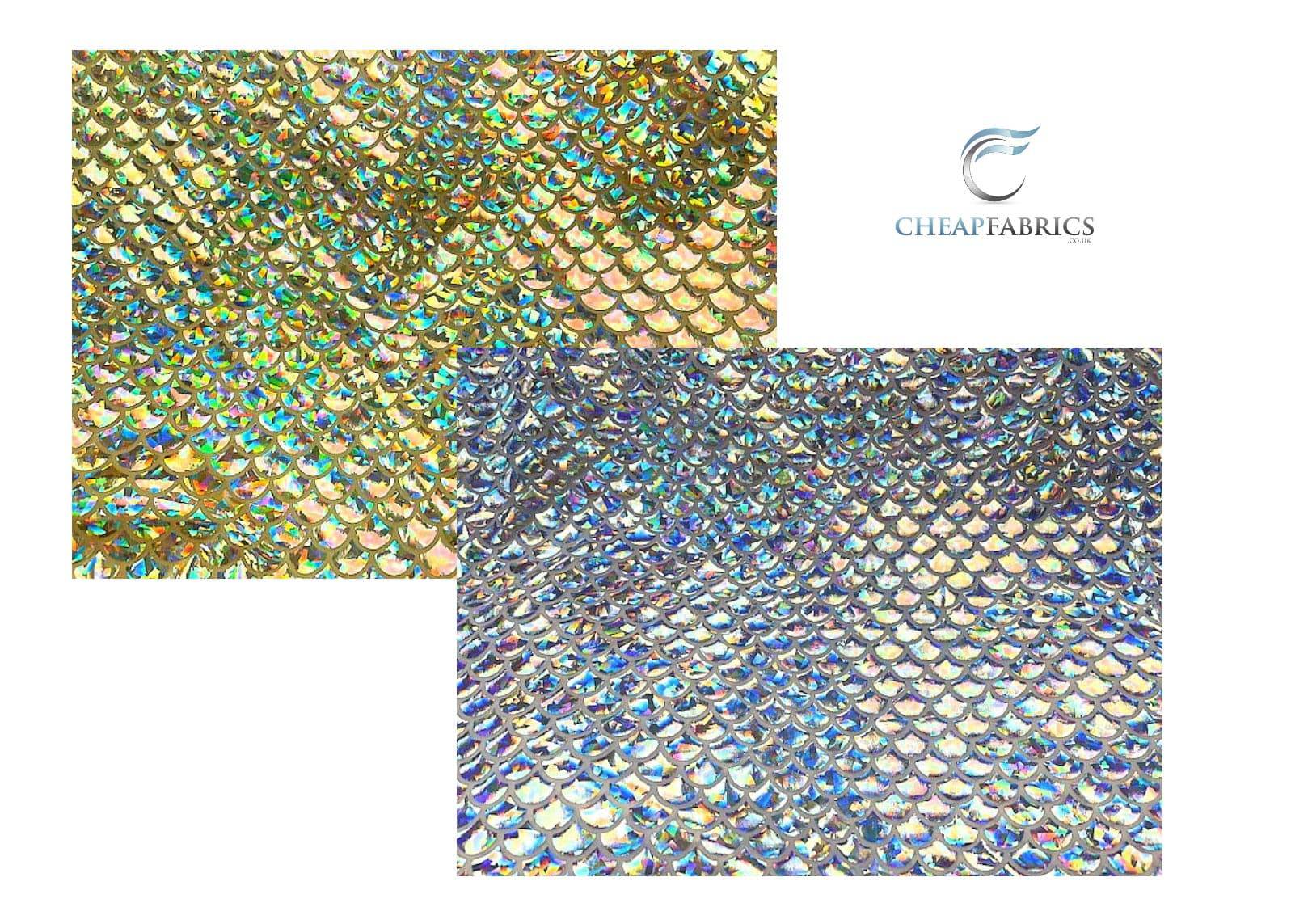 Fish Scales Iridescent Foil Jersey - Cheap Fabrics