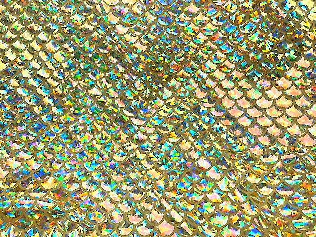 Fish Scales Iridescent Foil Jersey - Cheap Fabrics