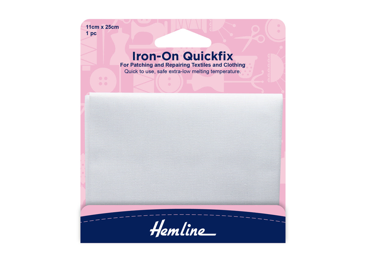 Quickfix Iron-On Cotton Patches: White - 11 x 25cm