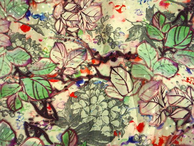 Floral Jungle - Stone Jacquard