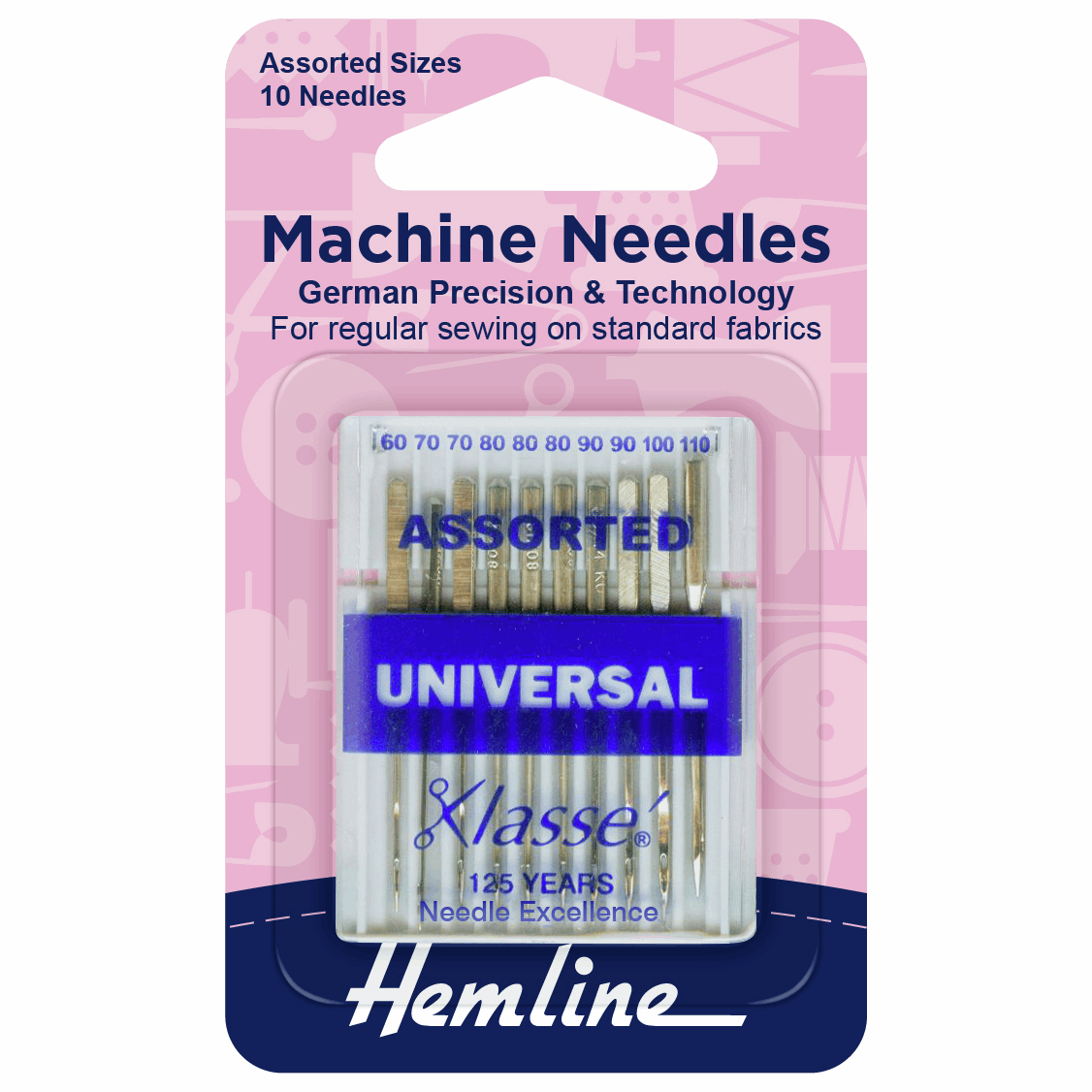 Klasse Sewing Machine Needles: Universal: Assorted: 10 Needles