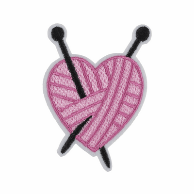 Knitted Heart - Iron -On & Sew-On