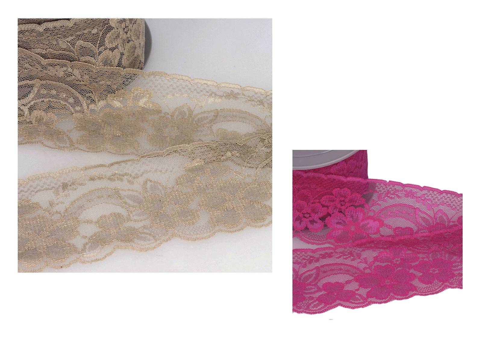 Lace Trim - Gentle Floral ( 7cm/70mm) - Cheap Fabrics