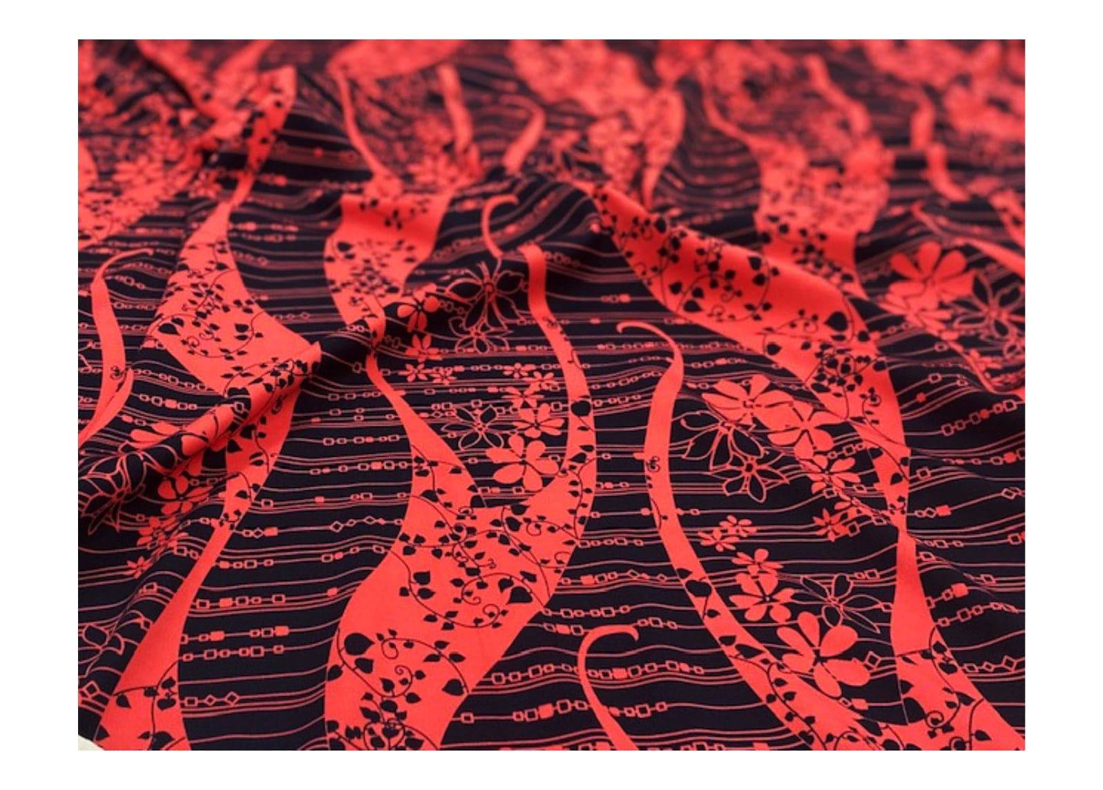 Floral Wave - Premium Printed Scuba - Cheap Fabrics