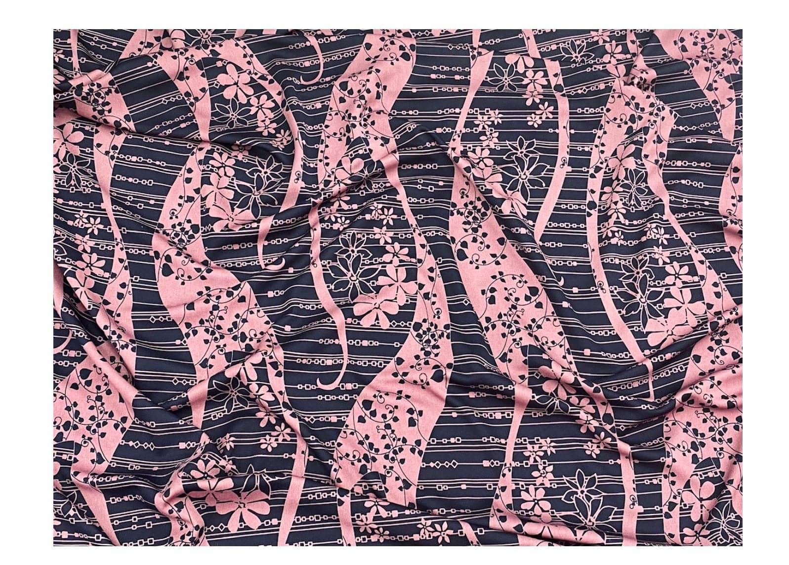 Floral Wave - Premium Printed Scuba - Cheap Fabrics