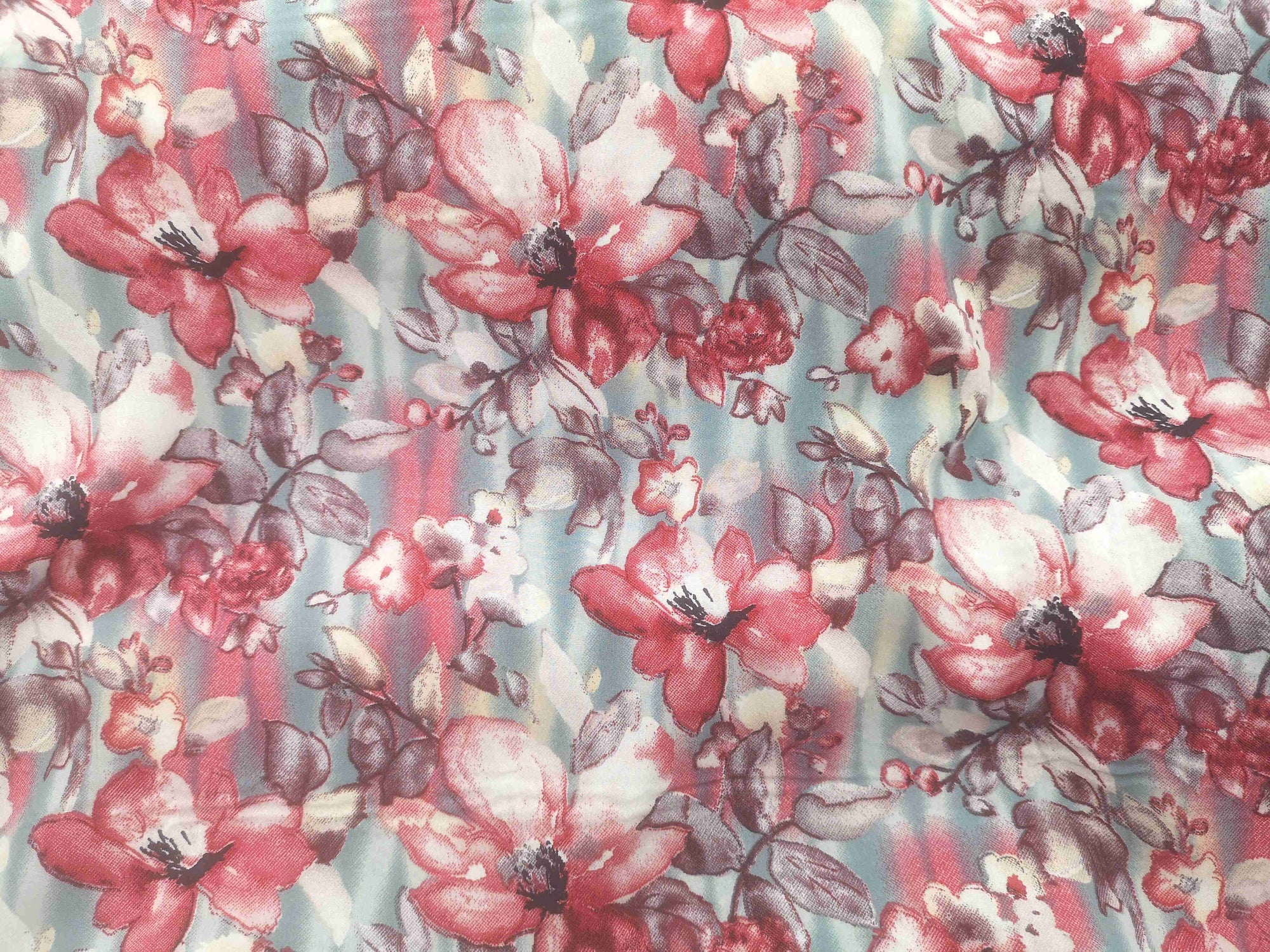 Lily Floral  - Clearance Printed Crepe