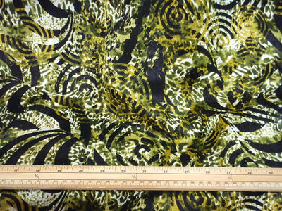 Lime Camo - Printed Cotton Silk