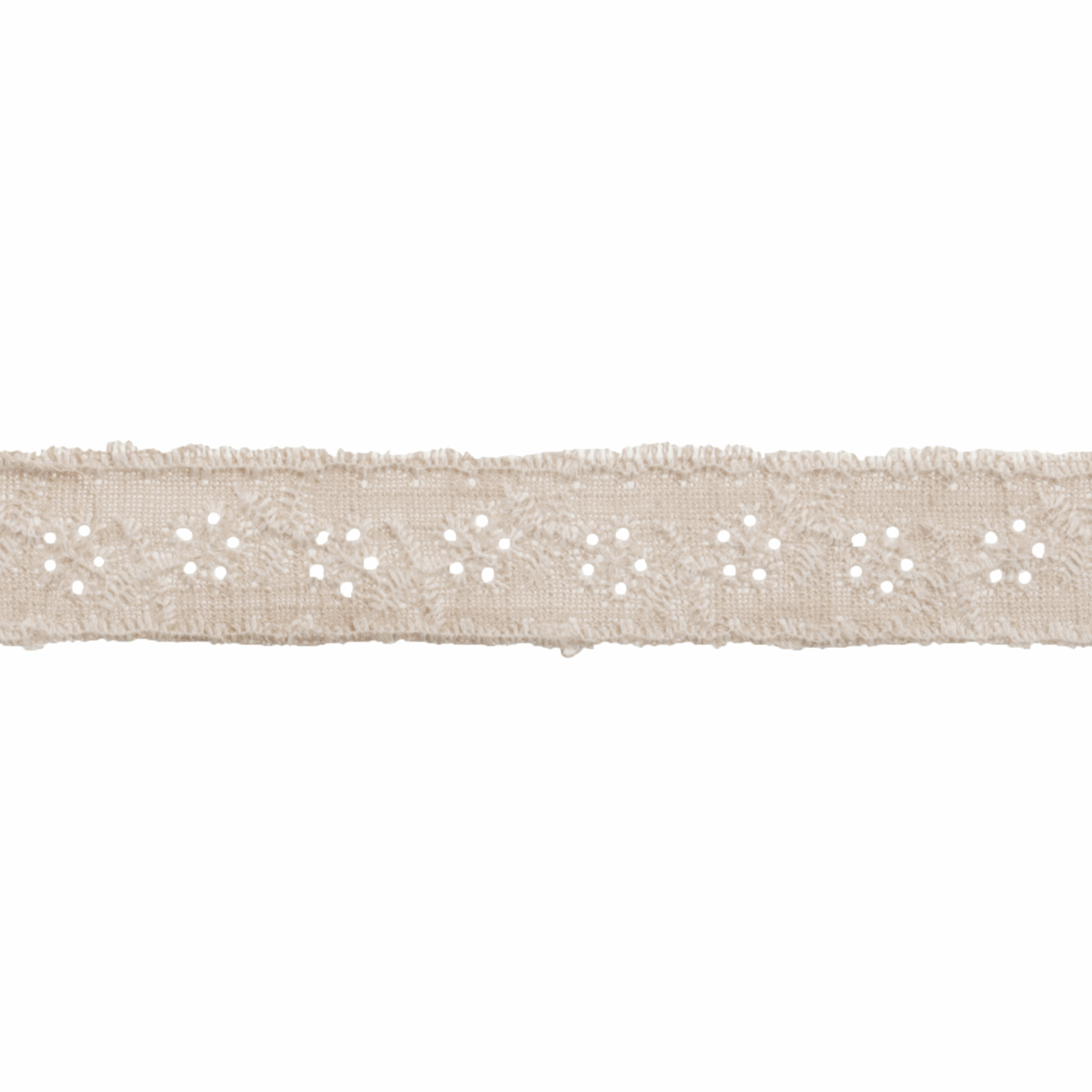 Linen Embroidered Anglais Trim - Floral Vine