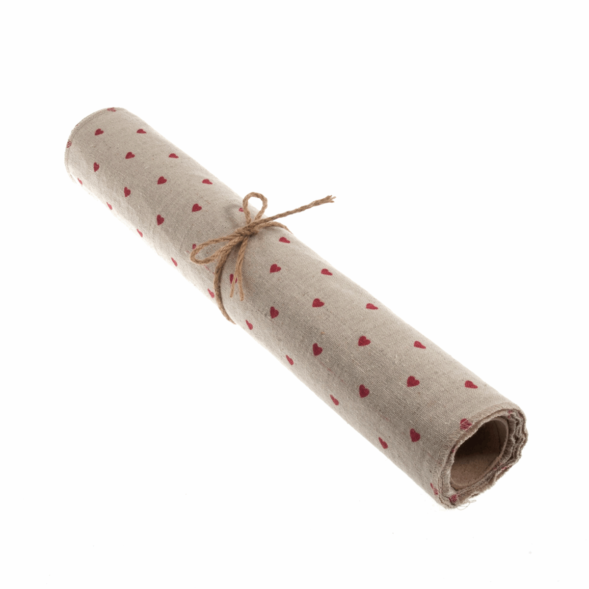 Linen Fabric Roll: 2m x 40cm - Hearts - Cheap Fabrics