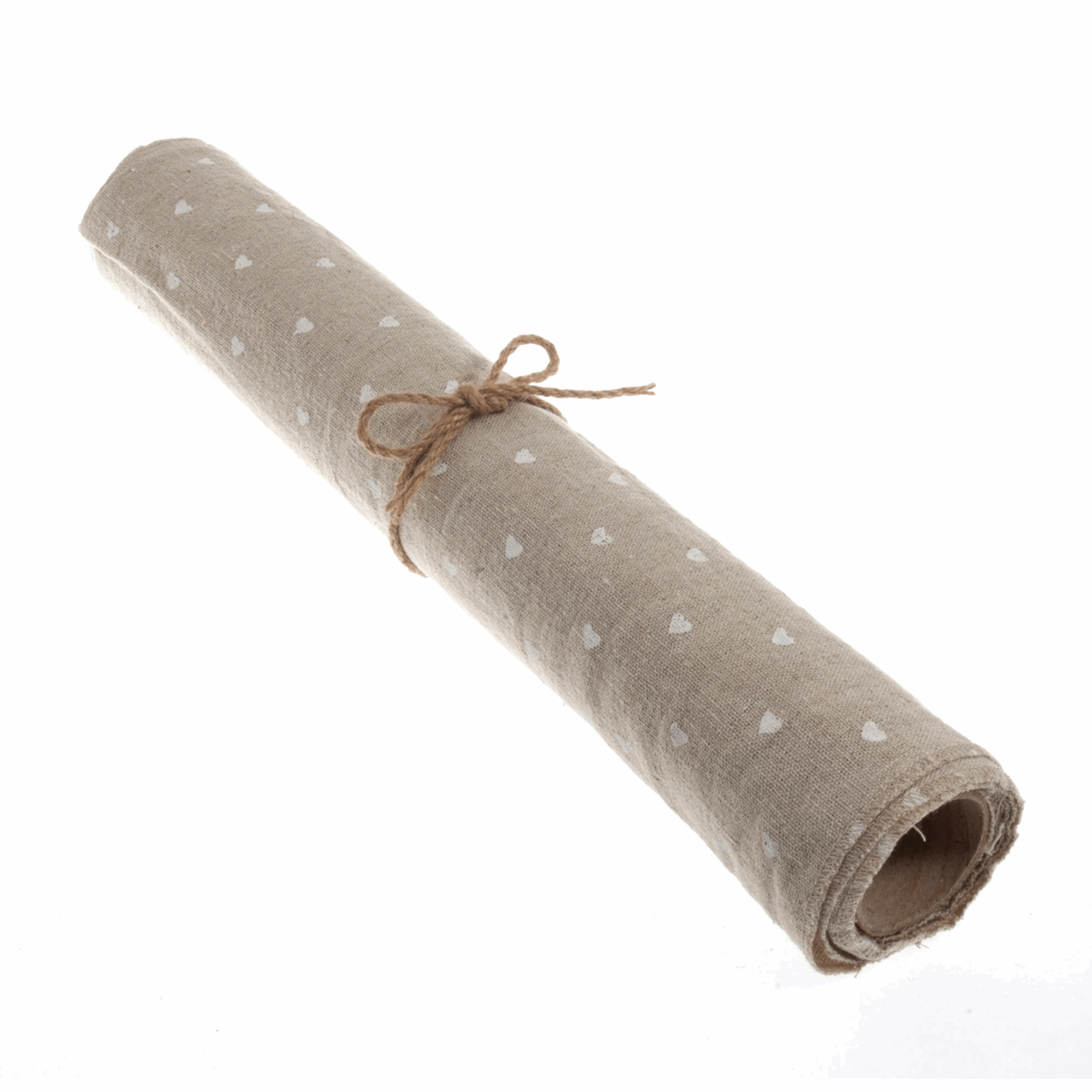Linen Fabric Roll: 2m x 40cm - Hearts - Cheap Fabrics