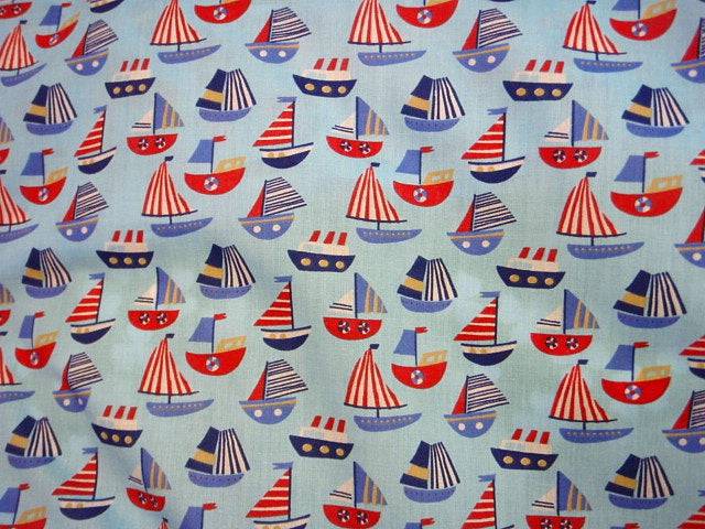 Little Sailing Boats - Novelty Poly/Cotton Print