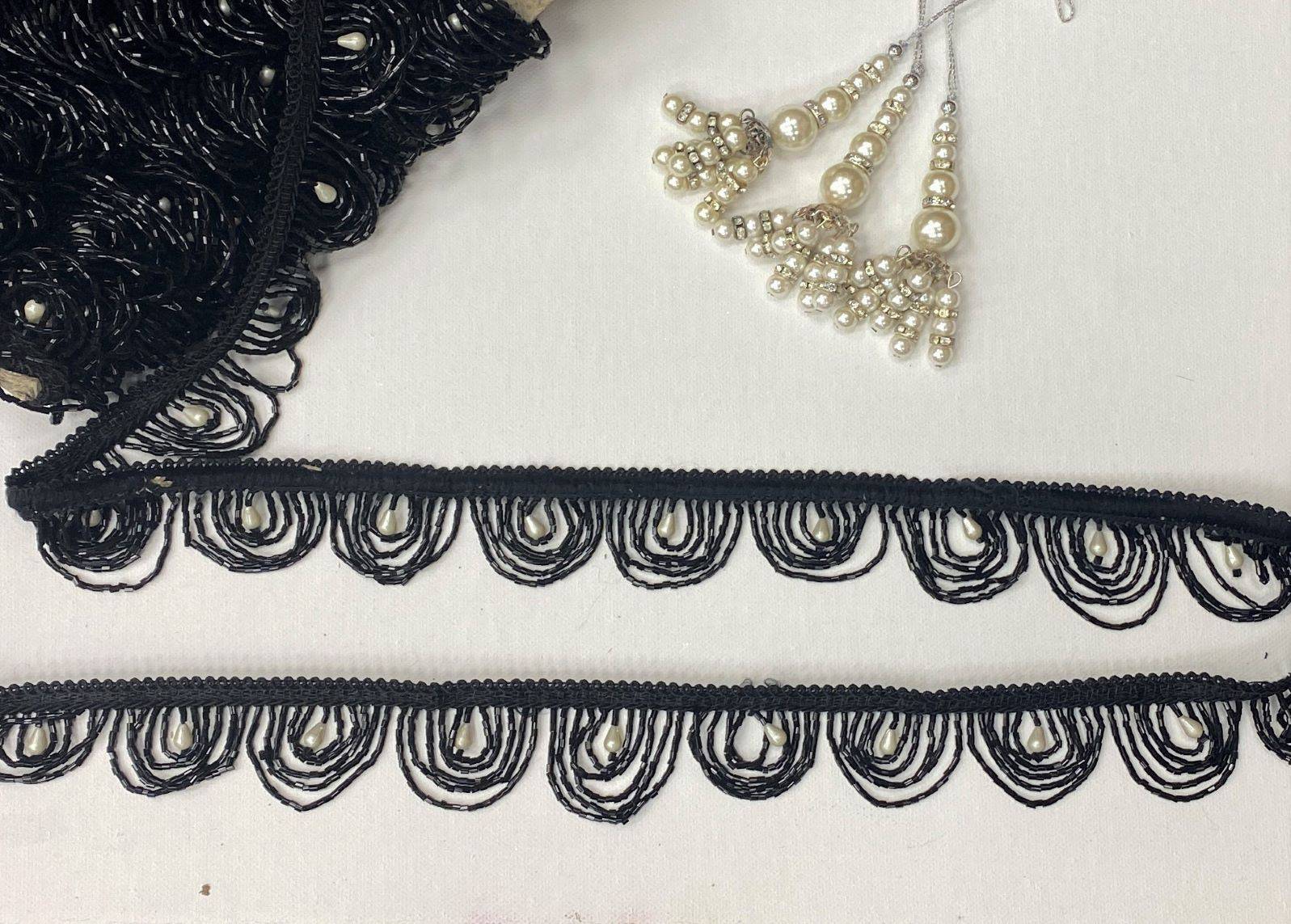 Looped Tassel Trim With Pearl - 40mm - Cheap Fabrics