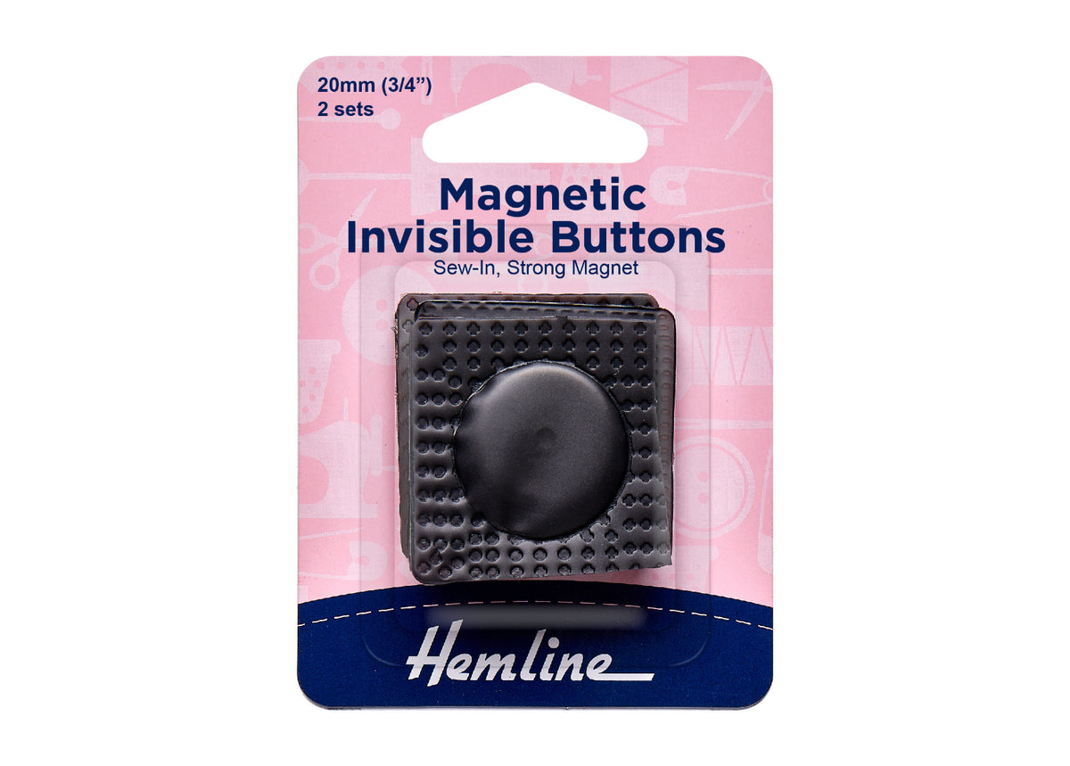 Magnetic Invisible Buttons - 2 Pieces Black