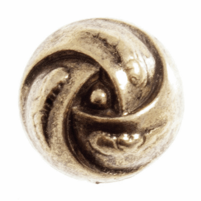 Rose Swirl Metal Shank Button - Gold