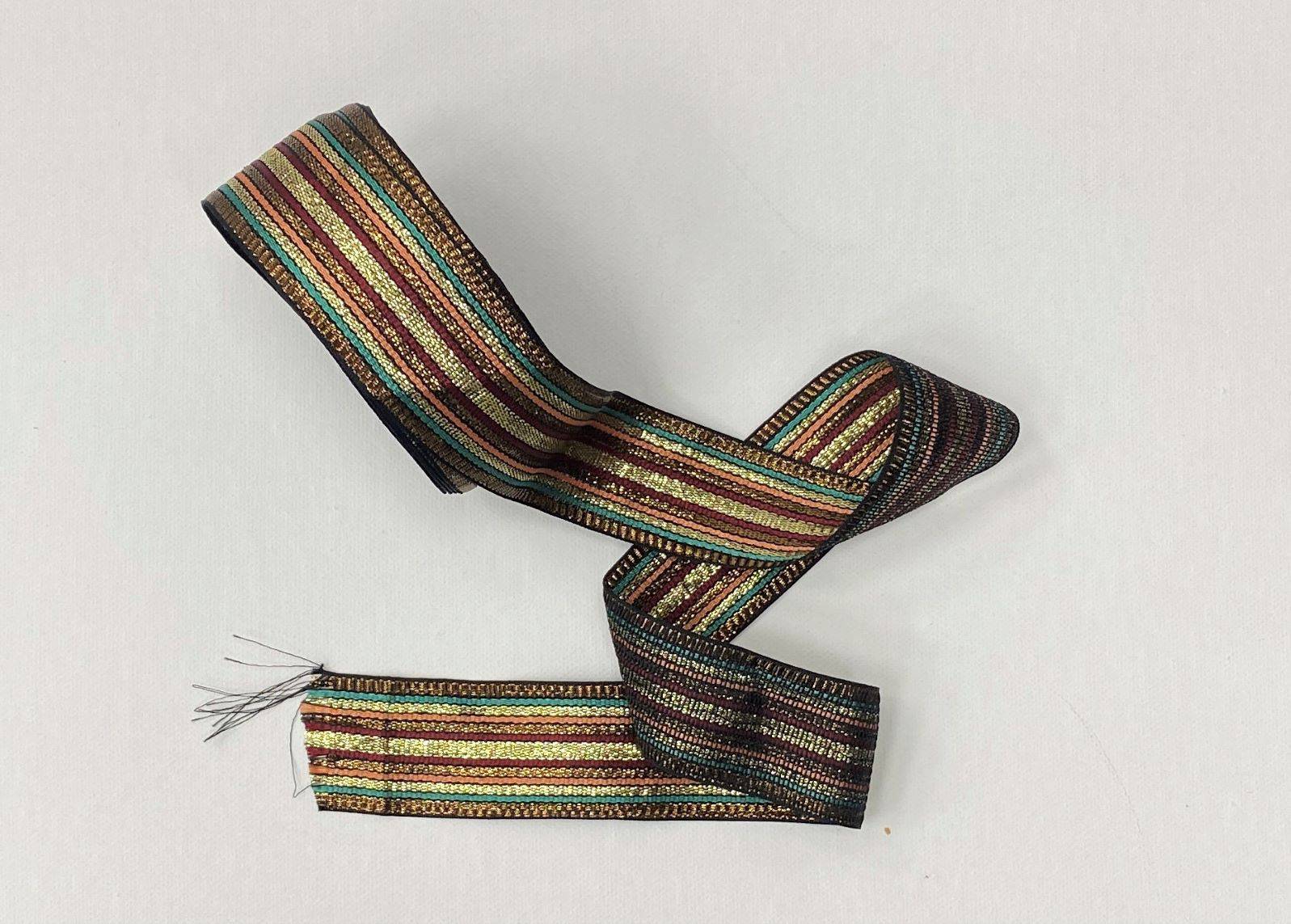 Multi Stripes- Metallic Fancy Ribbon Trim - Cheap Fabrics