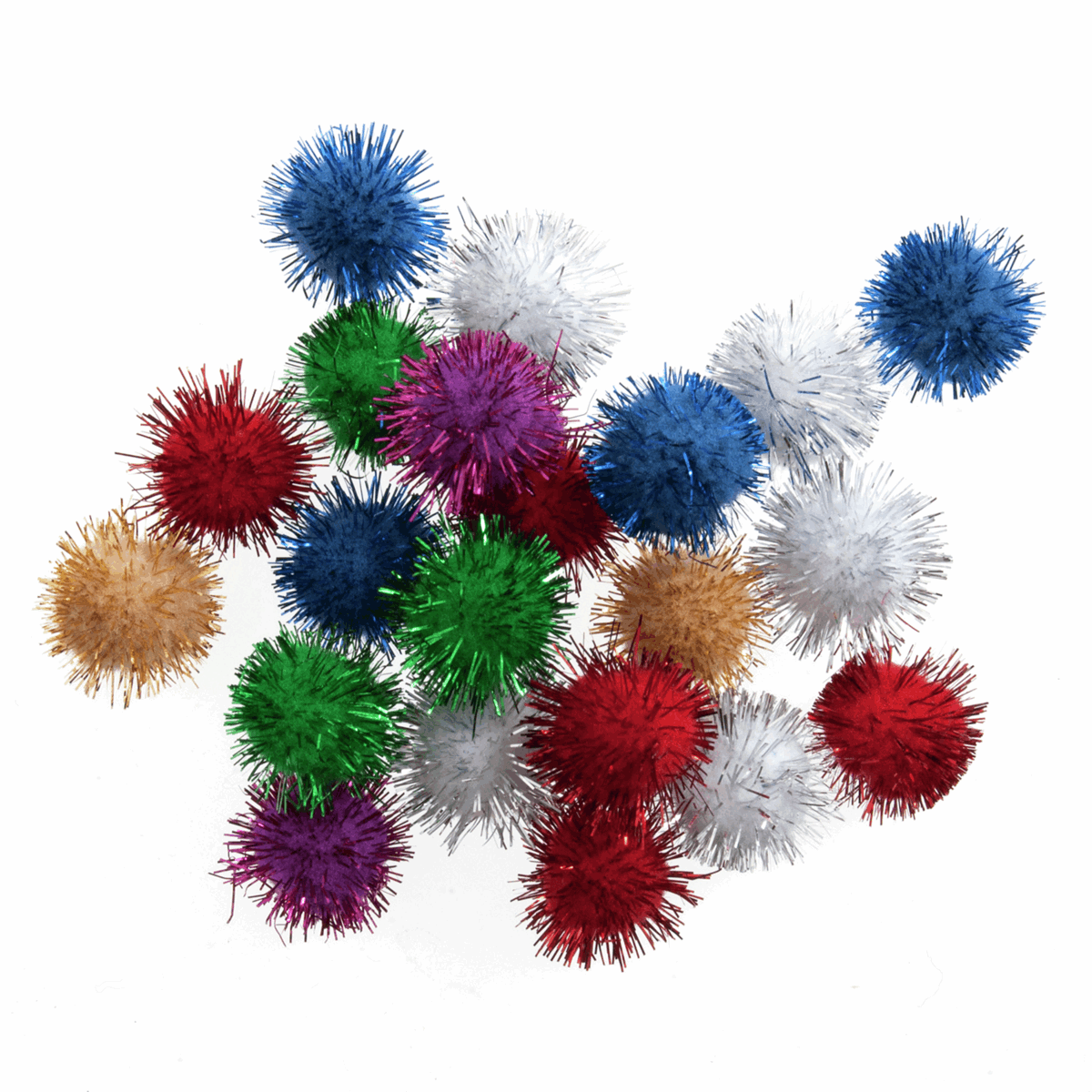 Metallic Pom Poms -  - 13mm Multi