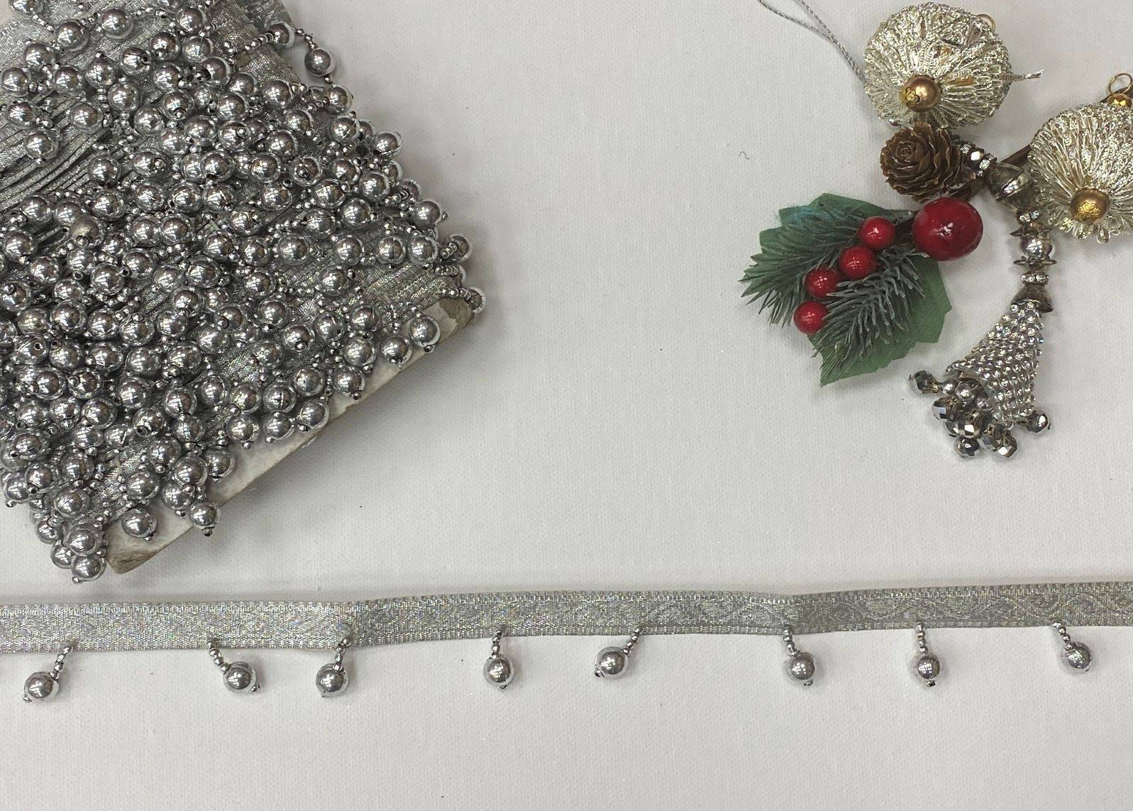 Silver Ball Tassel Trim - 30mm - Cheap Fabrics