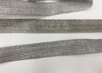 Metallic Wired Ribbon  Trim- Silver