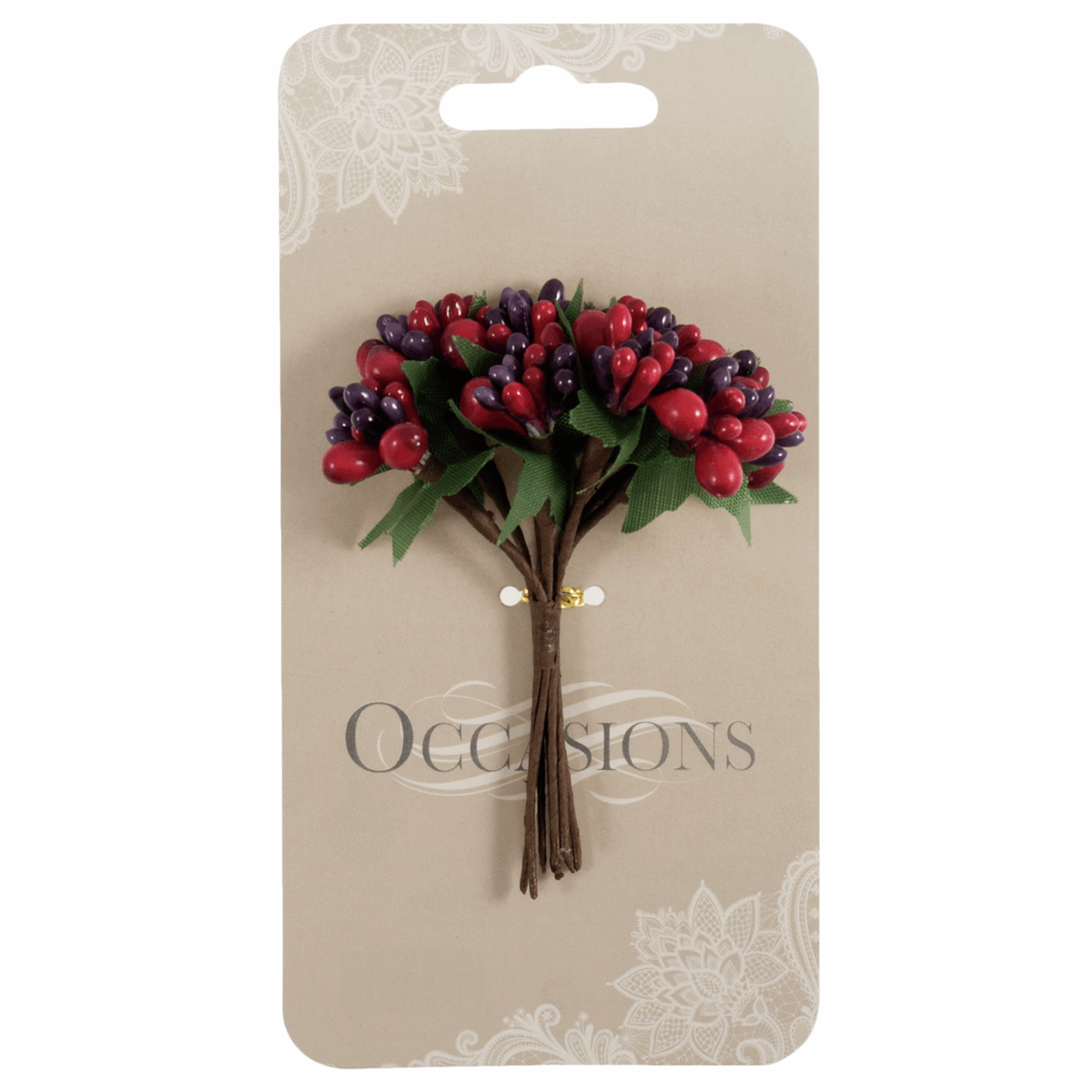 Christmas Mixed Berries - 8 Stem- 1 Piece Cluster