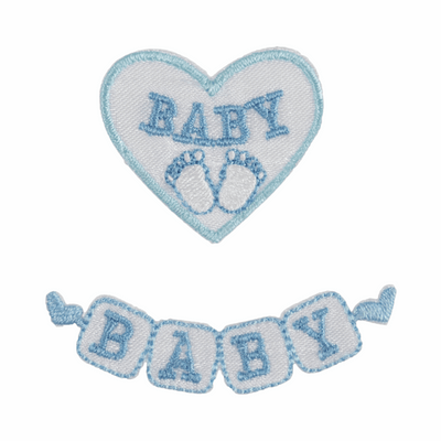 Baby Blocks Blue - Iron -On & Sew-On