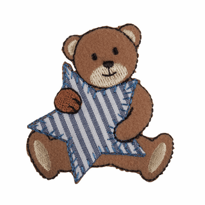 Teddy Bear Loves Stripes - Iron -On & Sew-On Motifs