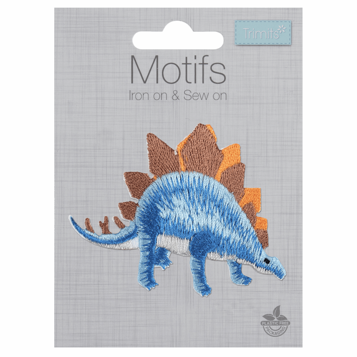 Blue Dinosaur - Iron -On & Sew-On