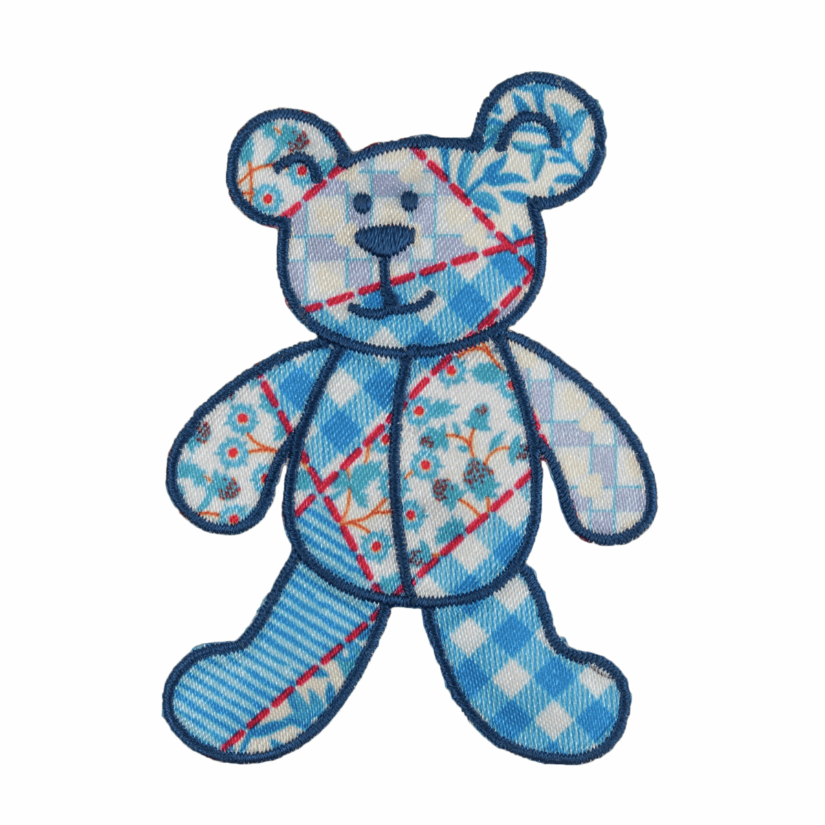Patchwork Teddy Blue  - Iron -On & Sew-On