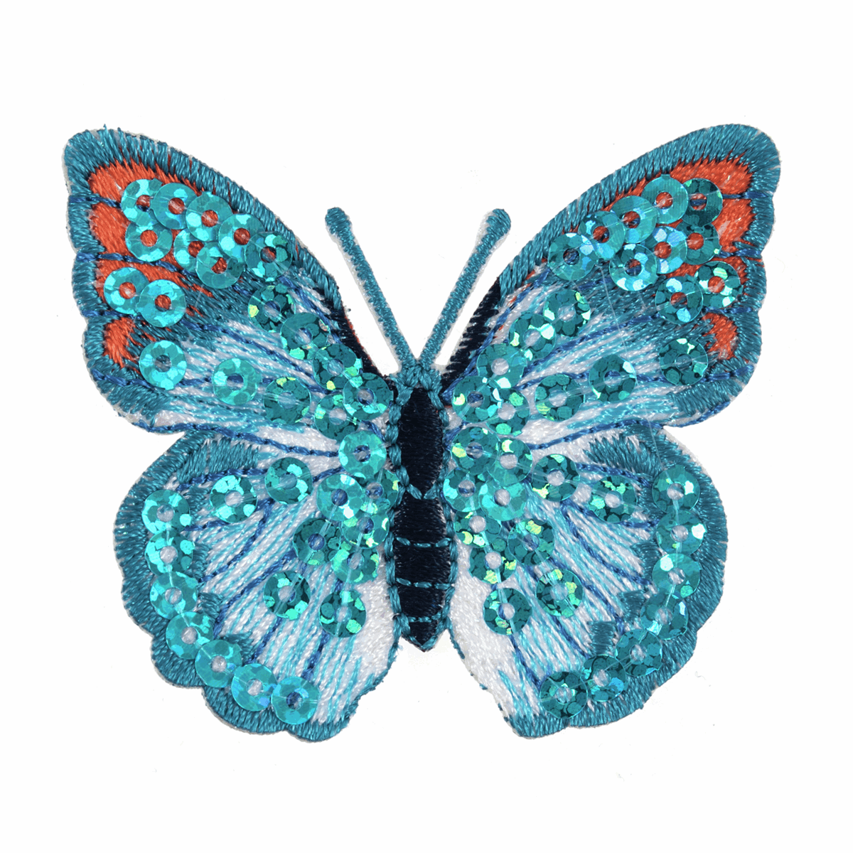 Blue Sequin Butterfly - Iron -On & Sew-On