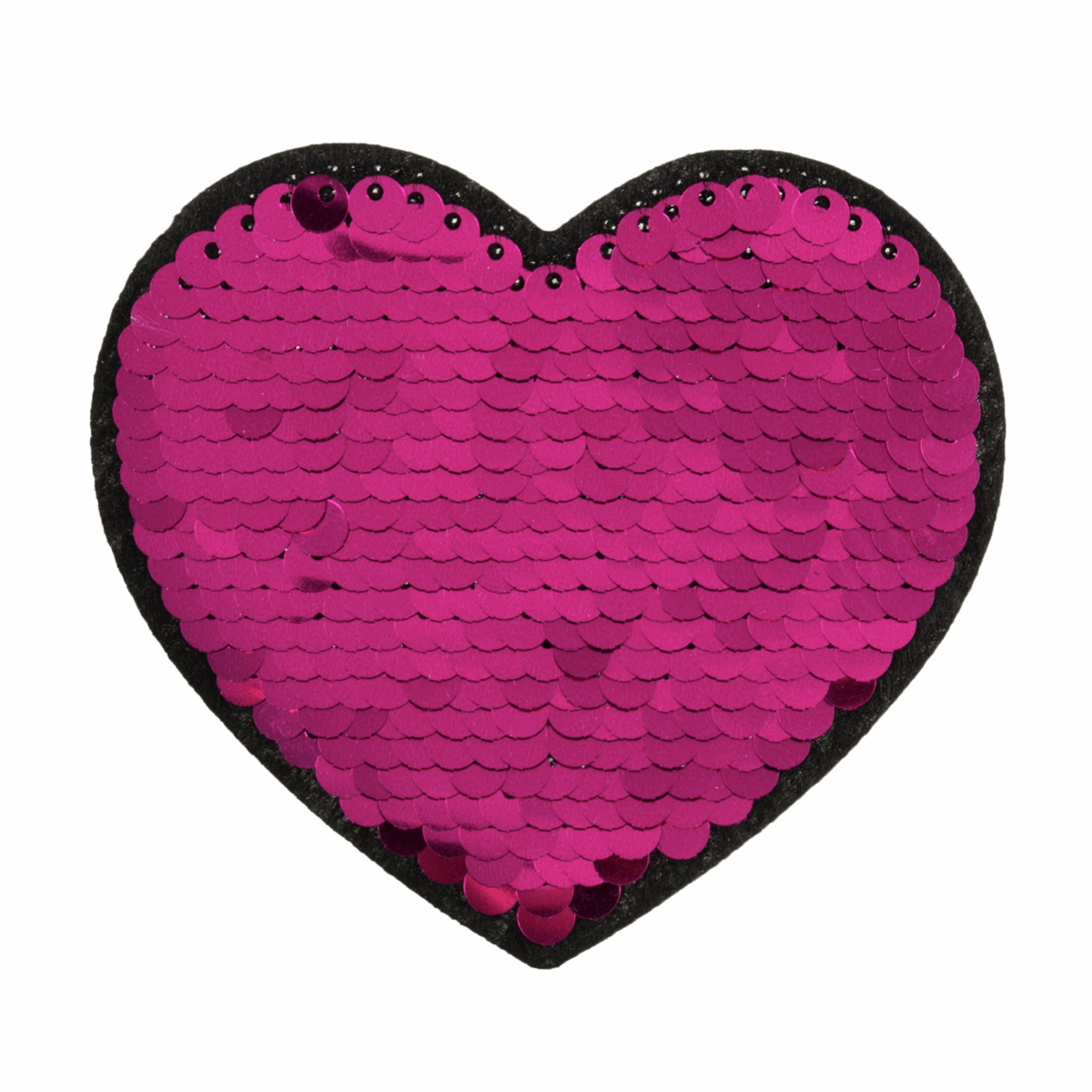 Pink Heart Sequin- Iron -On & Sew-On (Flip Sequin Motif)