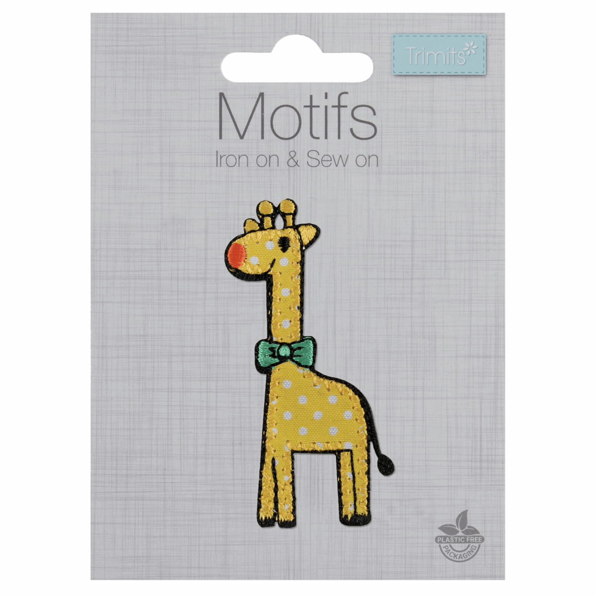 Yellow Polka Giraffe - Iron -On & Sew-On