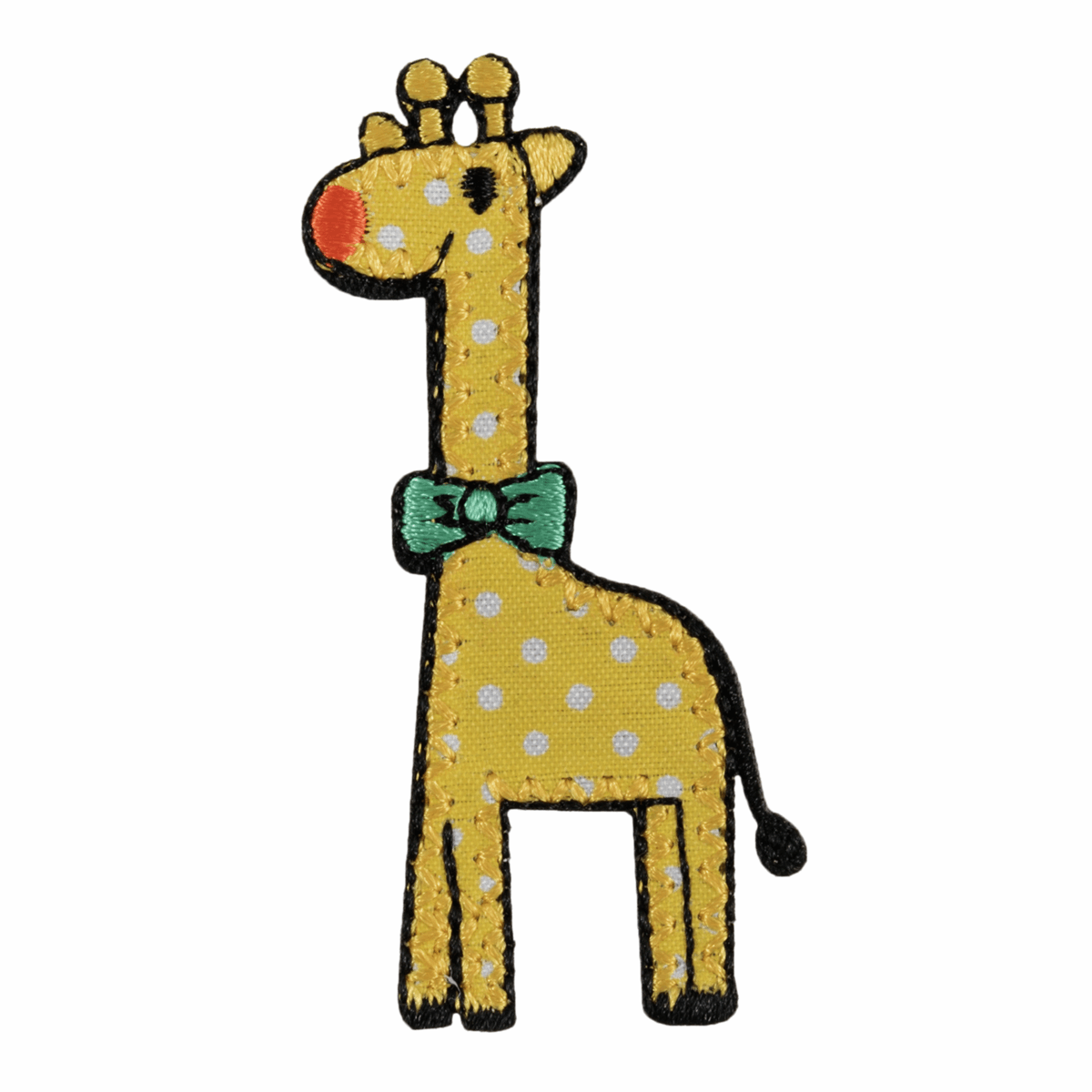 Yellow Polka Giraffe - Iron -On & Sew-On