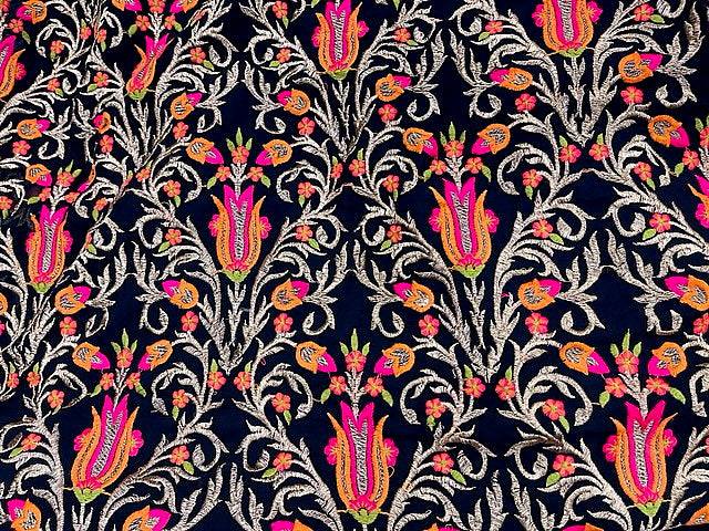 Black Tulip - Embroidered Georgette - Cheap Fabrics