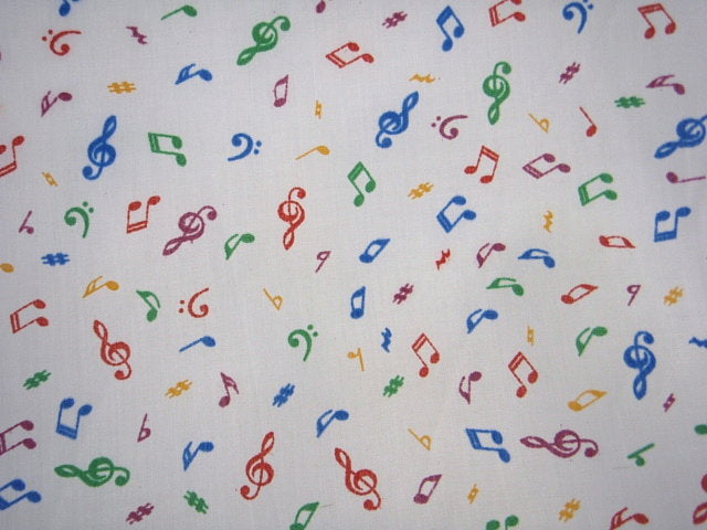 Musical Notes - Novelty Poly/Cotton Print