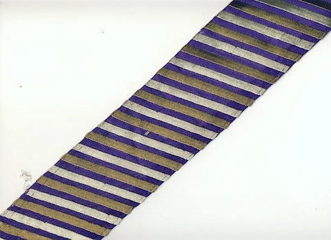 Purple/Gold Striped Metallic Woven Trim